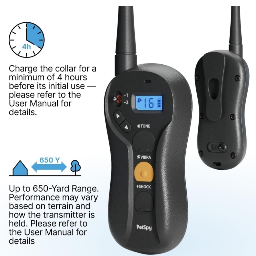 Dog Training Shock Collar for Dogs with Vibration, Electric Shock, Beep; Recharg - Picture 3 of 8